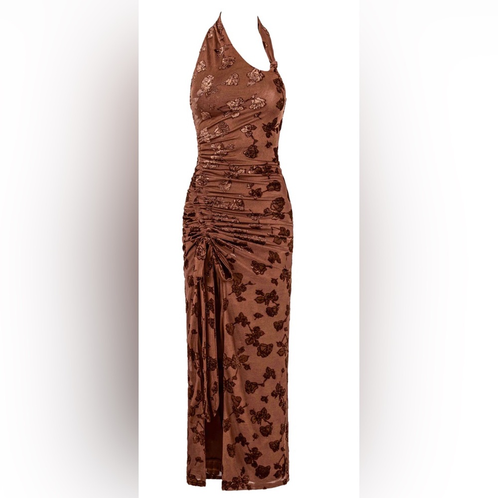 NWT Aubrey Chocolate Halter Neck Cocktail Dress Sweetpot size 6